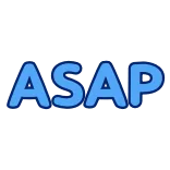 ⏳ ASAP ASAP, text, blue, word telegram sticker