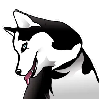 😃 chó, husky, động vật, thú cưng, chân dung telegram sticker