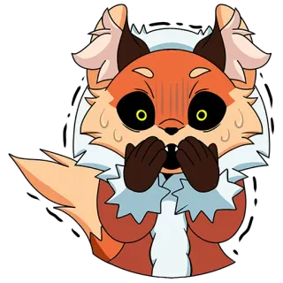 😱 raposa, assustado, ansioso, desenho animado, animal telegram sticker