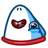 🦈 shark, cartoon, animal, cute, sea creature whatsapp sticker