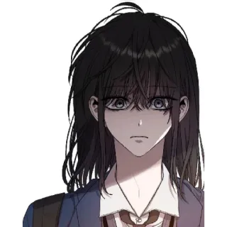 😁 animé, fille, triste, émotionnel, manga, personnage, ado telegram sticker
