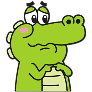 🙁 crocodile, alligator, cartoon, animal, green, cute, sad telegram sticker