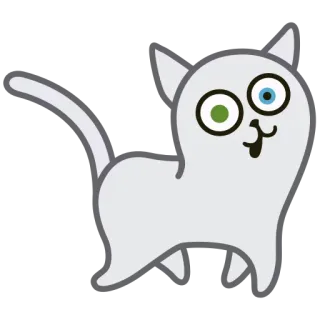 🤨 кот, животное, мультфильм, стикер, милый, причудливый, смешной telegram sticker