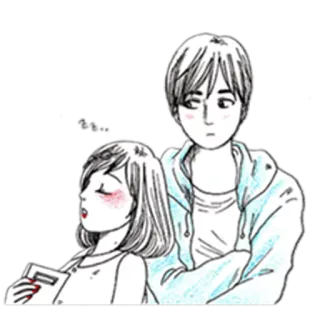💤 Paar, schlafend, Beziehung, romantisch, Skizze telegram sticker