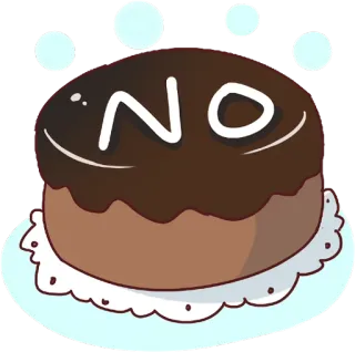 ❌ NO Kuchen, Dessert, Essen, Nein, Verneinung telegram sticker