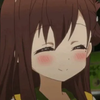 🍂 Anime, Mädchen, lächelnd, errötend, glücklich telegram sticker