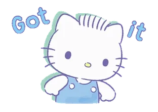 💞 Hello Kitty Got it gato, lindo, dibujos animados, entendido, Sanrio whatsapp sticker