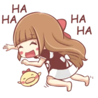 😂 HAHA HA Lachen, Anime, Chibi, Cartoon, Süß, Mädchen telegram sticker