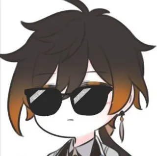 🍵 Zhongli Genshin Impact Anime, Postać, Genshin Impact, Zhongli, Okulary telegram sticker