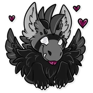 ❤️ Furry, Animal, Cœur, Mignon, Dessin animé, Mascotte telegram sticker