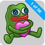 🎁 Pepe the Frog 1 of 3K pepe, กบ, หัวใจ, น่ารัก, สติกเกอร์, มีม, มีมอินเทอร์เน็ต telegram sticker