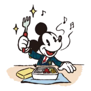 🍱 Mickey Mouse Mickey, Disney, déjeuner, dessin animé, personnage, nourriture telegram sticker