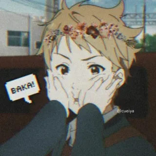 😇 BAKA! Аниме, Бака, Венок, Мультфильм, Эстетика telegram sticker