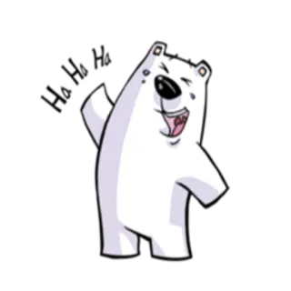 😂 медведь, животное, мультфильм, белый, счастливый, веселый telegram sticker