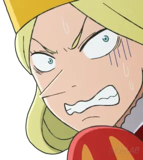 😨 Anime, Princesse, En colère, Expression, Dessin animé, Personnage telegram sticker