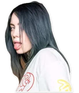 👅 Billie Eilish певец, поп-звезда, знаменитость, музыка, подросток, женщина telegram sticker