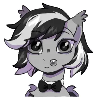 😐 pony, cartoon, animal, bow tie, character telegram sticker