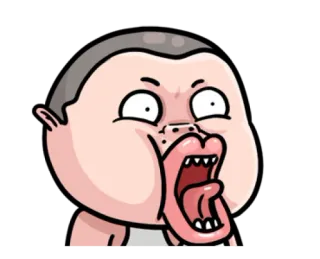 😲 dibujo animado, expresión, gracioso, cara, boca, lengua whatsapp sticker
