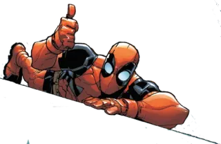👍 Deadpool deadpool, marvel, superhero, comic book, middle finger, offensive gesture telegram sticker