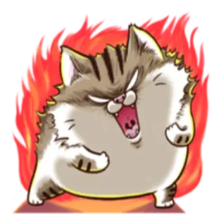 😡 cat, angry, cartoon, animal, sticker, feline, expression telegram sticker