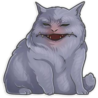 😖 猫, 怒り, 面白い, 漫画, ペット, 動物, ミーム whatsapp sticker