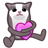 💔 gatto, gattino, cuore, amore, carino, animale telegram sticker