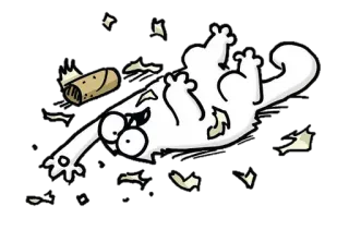 😝 cat, funny, scratching, playful, cartoon whatsapp sticker