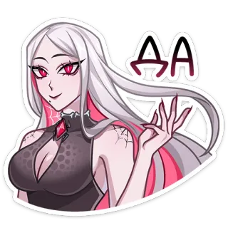 👍 AA женщина, аниме, стикер, мультфильм, персонаж, иллюстрация whatsapp sticker