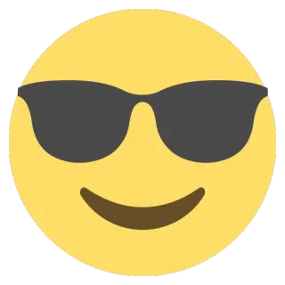 😎 Emoji, Cool, Sonnenbrille, Gesicht, Smiley, Gelb whatsapp sticker
