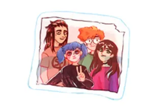 ✌️ Sticker, Amicizia, Cartoni animati, Personaggi, Foto di gruppo telegram sticker