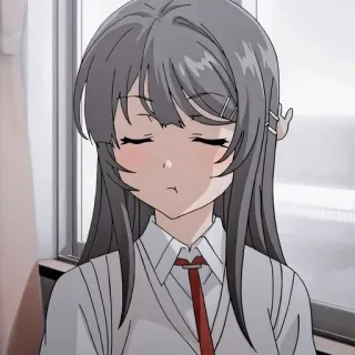 🐰 Mai Sakurajima Rascal Does Not Dream of Bunny Girl Senpai anime, girl, school uniform, cute, sakurajima mai telegram sticker