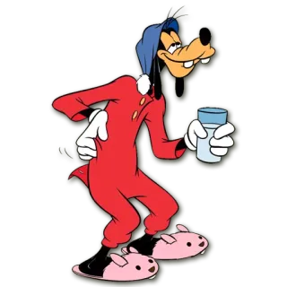 😩 Goofy Cartone animato, Disney, Pigiama, Goofy, Assonnato, Personaggio telegram sticker