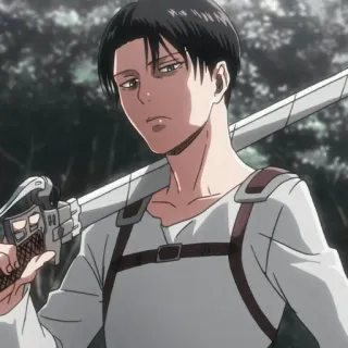 ⚔ Levi Ackerman Attack on Titan Anime, Soldado, Mangá, Espada, Ataque dos Titãs whatsapp sticker