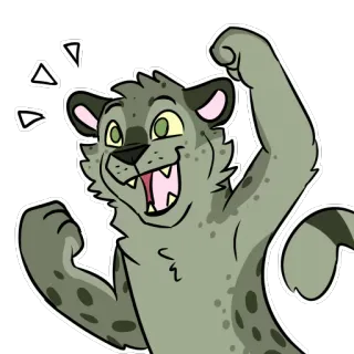😄 kot, kreskówka, zwierzę, szczęśliwy, wiwatujący, naklejka telegram sticker
