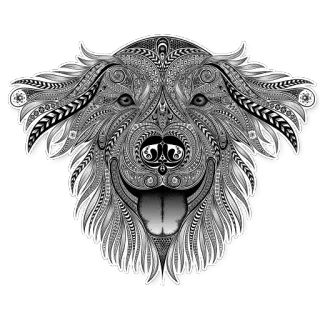 🐩 dog, animal, ornate, illustration, patterned, pet, canine, design telegram sticker