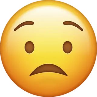 😟 emoji, sad, upset, face, yellow, feeling telegram sticker