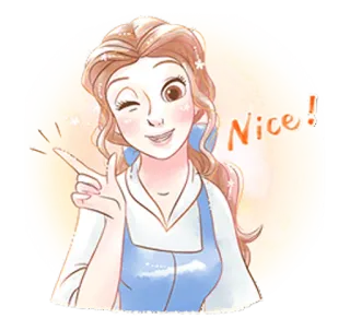 😉 Belle Beauty and the Beast Nice! belle, beauty and the beast, disney, princess, cartoon, nice telegram sticker