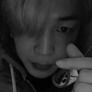 🦔 person, portrait, black and white, selfie, kpop, asian telegram sticker