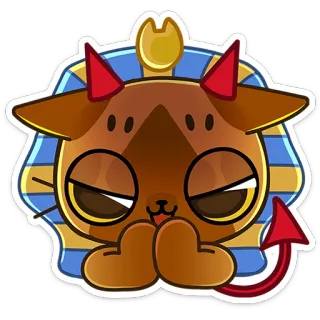 😡 漫画, 悪魔, 悪霊, エジプト, ファラオ, 猫, 動物, 可愛い telegram sticker