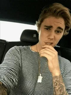 🤔 Justin Bieber Popstar, Cantante, Celebrità, Ritratto, Selfie telegram sticker