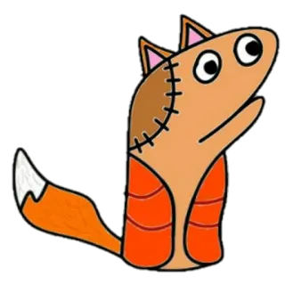 😺 raposa, animal, desenho animado, laranja, mamífero, peludo whatsapp sticker