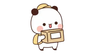 🍩 Panda, Niedlich, Lieferung, Cartoon telegram sticker