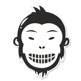 😜 aap, sticker, dier, cartoon, mascotte, illustratie telegram sticker