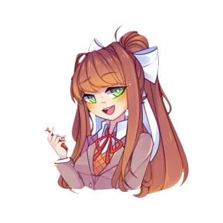 🖊 Monika Doki Doki Literature Club! anime, sticker, monika, doki doki literature club, video game, cute, girl telegram sticker