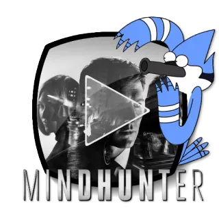 ▶ Mordecai Mindhunter MINDHUNTER 마인드헌터, TV 프로그램, 모데카이, 레귤러 쇼, 스티커, 텔레비전 telegram sticker