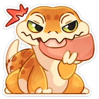 😡 геккон, рептилия, животное, мультик, милый, ящерица telegram sticker