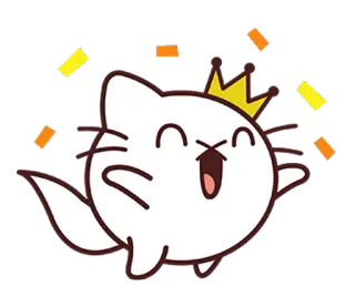 😁 고양이, 왕관, 축하, 즐거운, 귀여운, 새끼 고양이, 카와이 telegram sticker