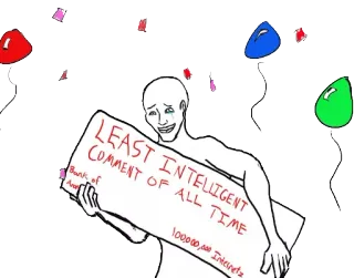 🎊 LEAST INTELLIGENT COMMENT OF ALL TIME humor, internet, comment, intelligence telegram sticker