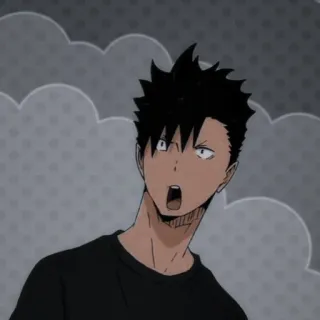 🌟 Kuroo Tetsurō Haikyuu!! anime, haikyuu, kuroo, tetsuro, shocked, surprised, nekomata telegram sticker