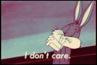 🥴 Bugs Bunny Looney Tunes I don't care. telegram sticker